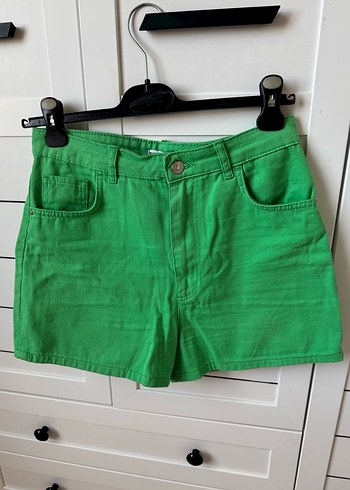 Defacto Yeşil Kemerli kot Şort - Görsel 2