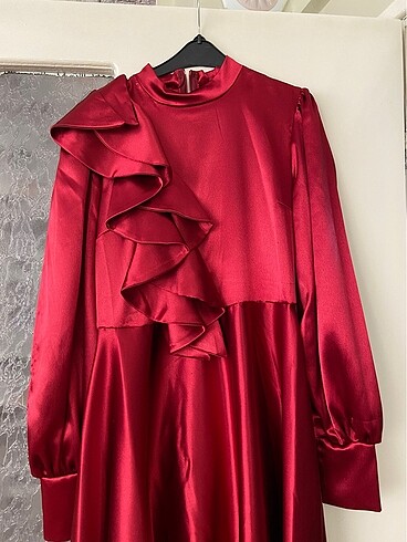 36 Beden bordo Renk Elbise