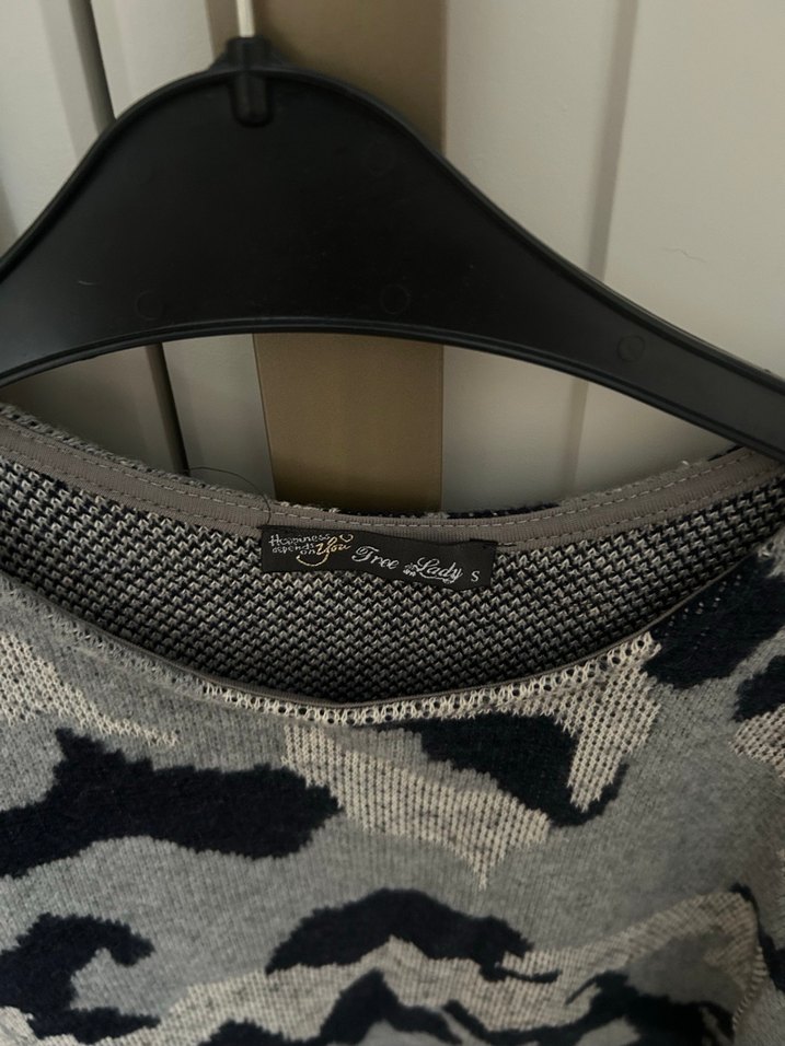 Kadın Gri Kamuflaj Desenli Triko elbise - Görsel 2