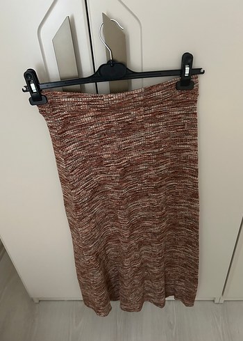 Bohem Tarz Kahverengi Uzun Örgü Etek - Görsel 3