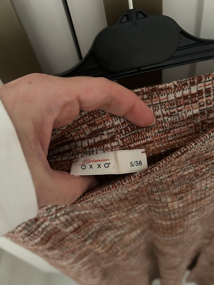 Bohem Tarz Kahverengi Uzun Örgü Etek - Görsel 2