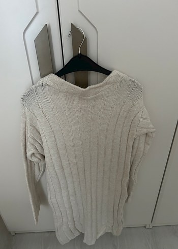 Bej Kadın Örgü Yün elbise - Görsel 2