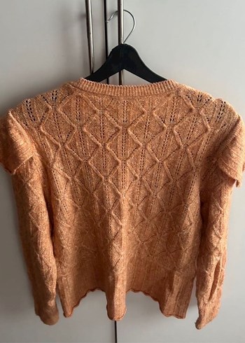 Bej Kadın Triko Bohem Salaş Kazak - Görsel 3