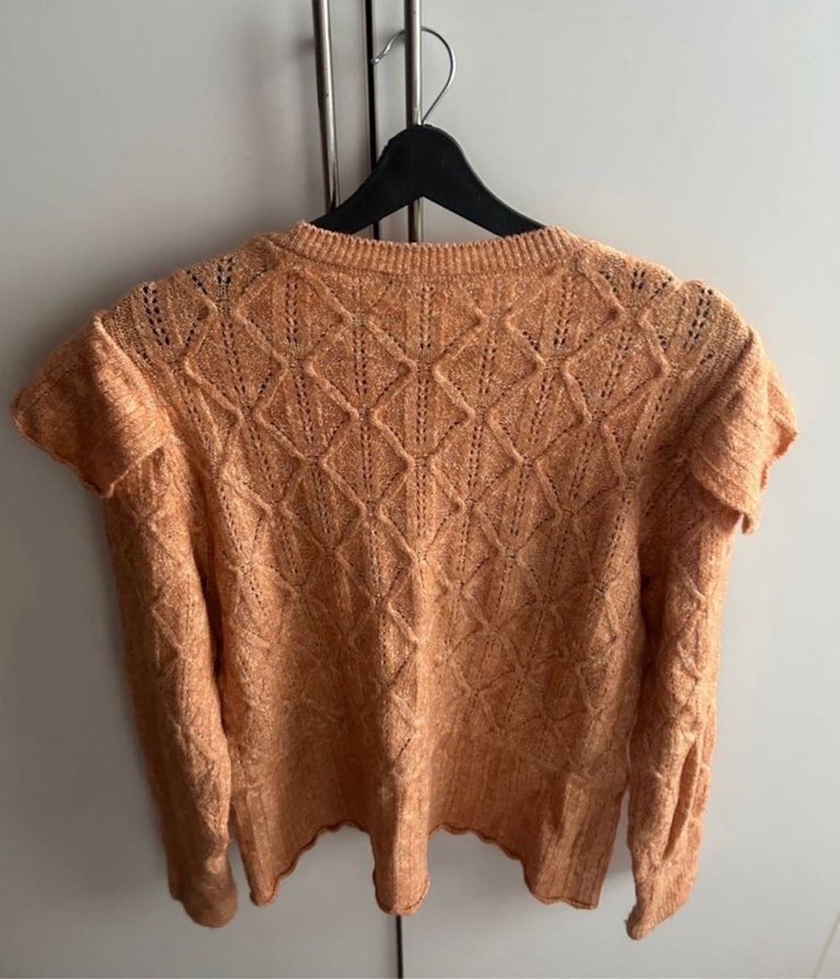 Bej Kadın Triko Bohem Salaş Kazak - Görsel 4