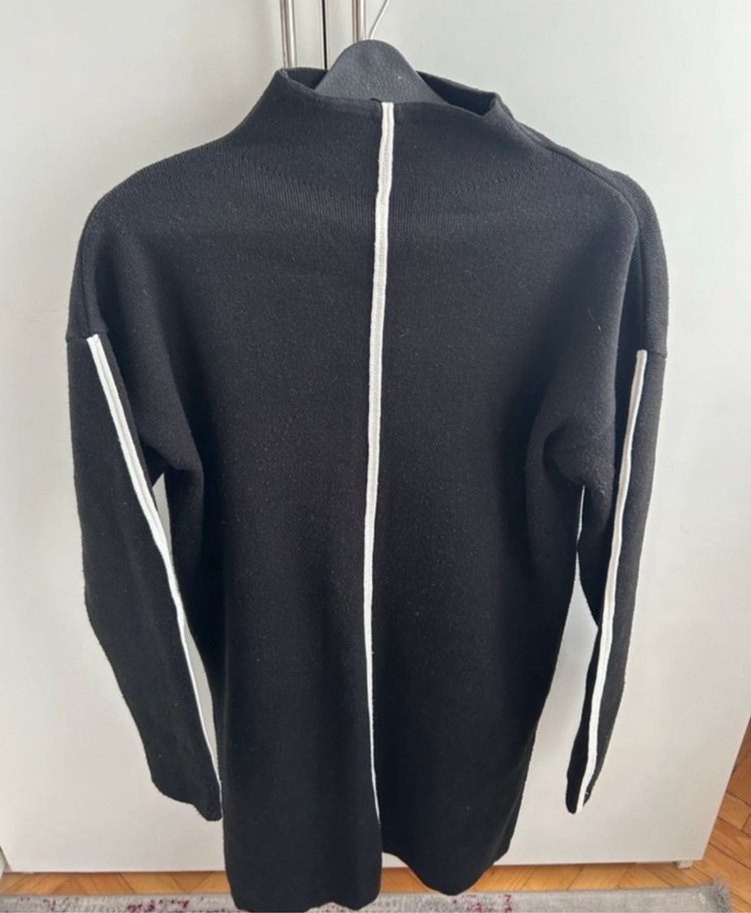 Fermuarlı Siyah Yüksek Yakalı Kadın elbise - Görsel 2