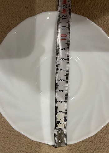 Gri Çiçek Desenli Beyaz Porselen Fincan ve Tabağı - Görsel 7