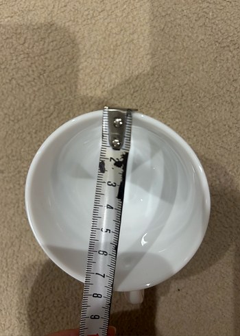 Gri Çiçek Desenli Beyaz Porselen Fincan ve Tabağı - Görsel 4