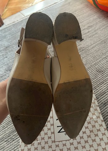37 Beden Bej Deri Dolgu Topuklu Kadın Ayakkabı