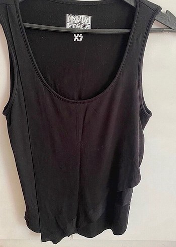 xs Beden siyah Renk Siyah Fit Kesim V Yaka Kolsuz Kadın Atlet