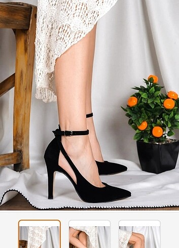 Siyah yüksek topuk stiletto
