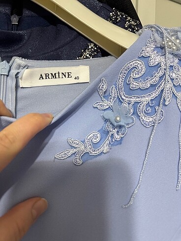 40 Beden mavi Renk Armine Abiye Elbise