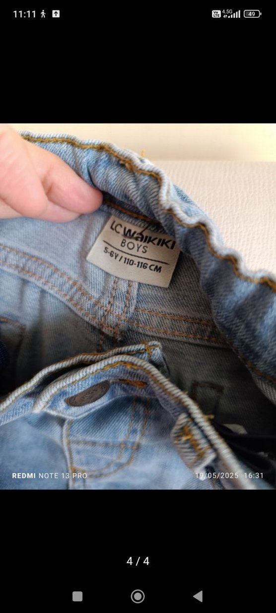 Erkek Çocuk Mavi Pastel Kot Pantolon - Görsel 4