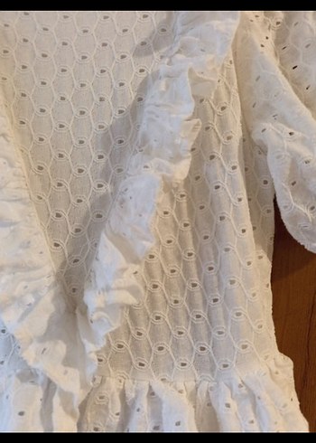 Fistolu Beyaz Maxi Elbise - Görsel 2