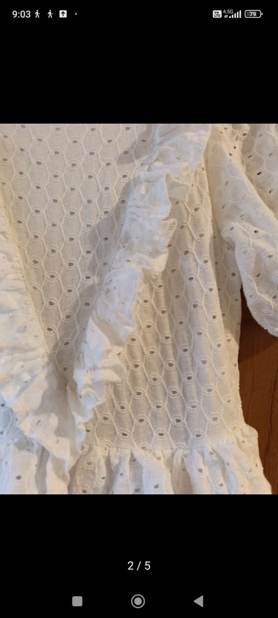 Fistolu Beyaz Maxi Elbise - Görsel 2