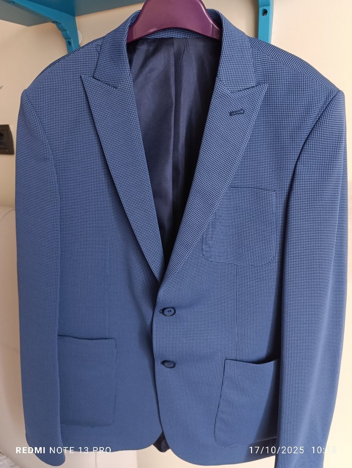 Erkek Mavi Düğmeli Normal Kesim Takım Elbise - Görsel 4