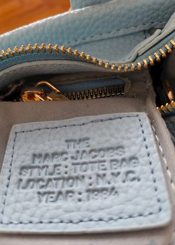 Mavi Deri Kadın El Çantası mini - Görsel 7