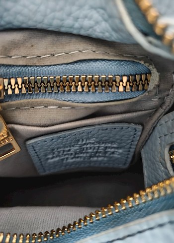 Mavi Deri Kadın El Çantası mini - Görsel 5