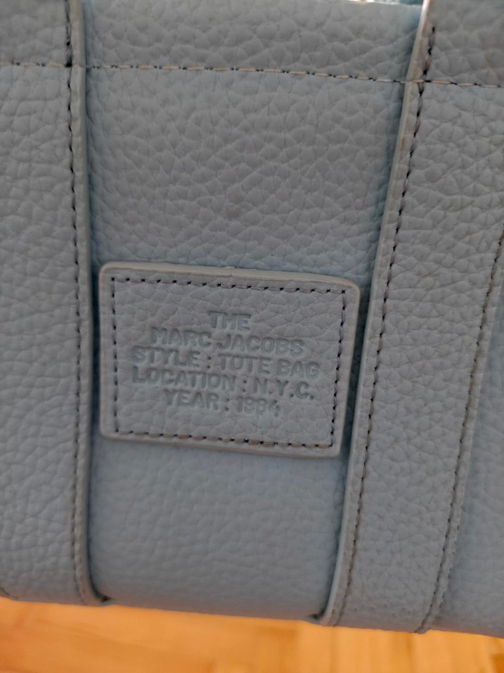 Mavi Deri Kadın El Çantası mini - Görsel 3