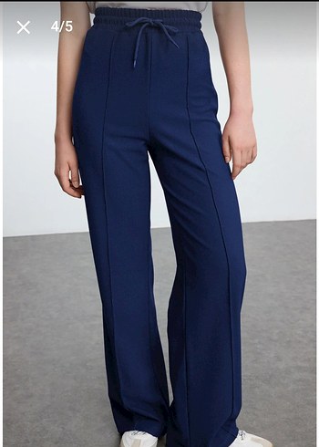 Kadın Koyu Mavi Fermuarlı Rahat Eşofman takımı - Görsel 5