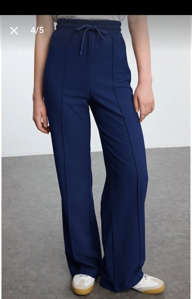 Kadın Koyu Mavi Fermuarlı Rahat Eşofman takımı - Görsel 5