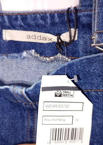 Kadın Koyu Mavi Kot Midi Salopet - Görsel 2