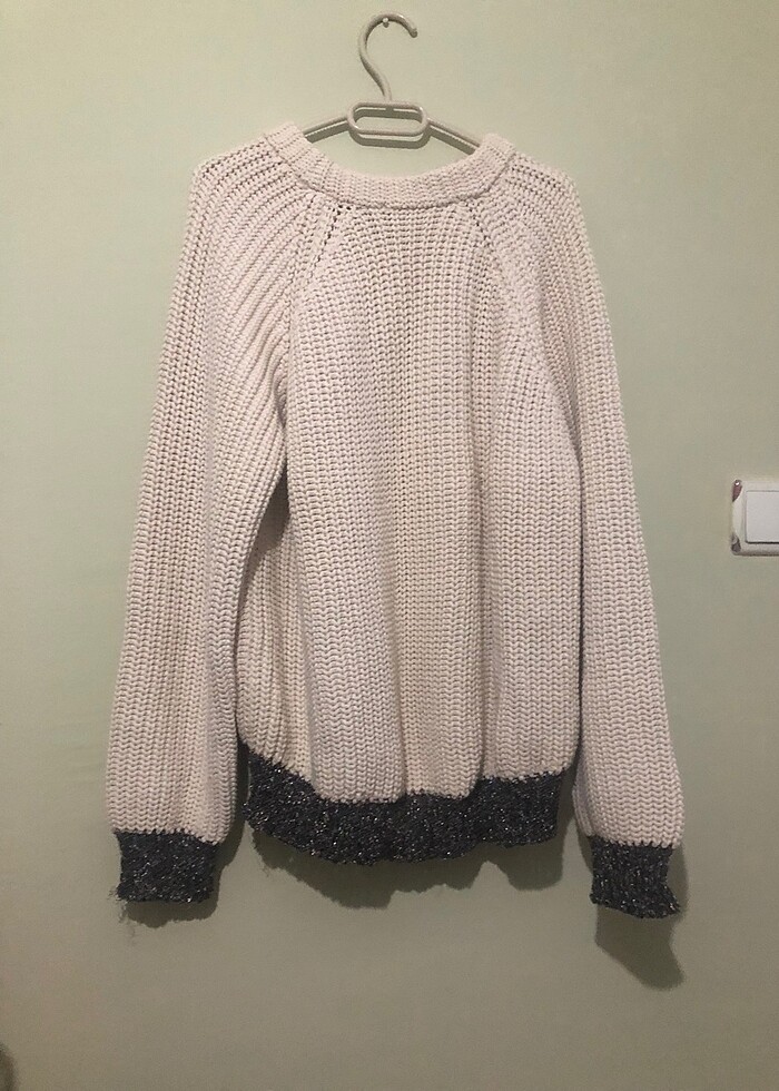 Krem simli kazak - Görsel 3