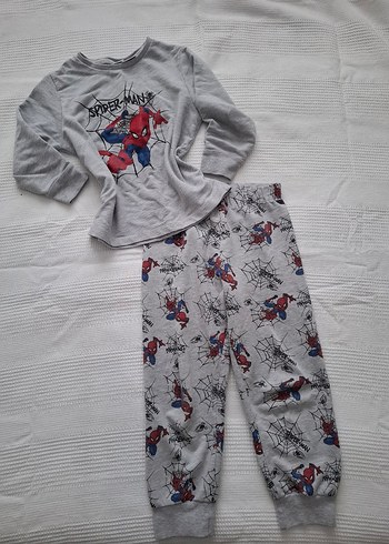 Örme Spiderman Gri Erkek Pijama Takımı
