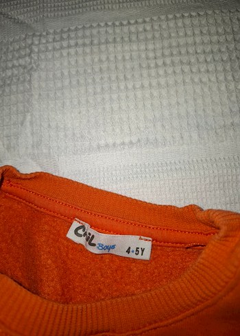 5 Yaş Beden turuncu Renk Turuncu Baskılı Erkek Bebek Sweatshirt ve Siyah Pantolon