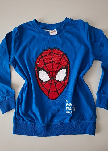 Örümcek Adam Baskılı Erkek Sweatshirt