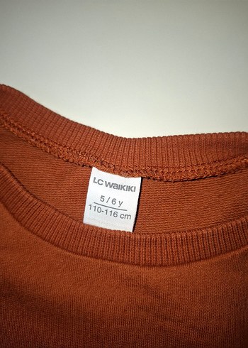 5 Yaş Beden Erkek Çocuk Kahverengi Baskılı Sweatshirt ve Eşofman