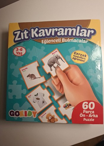 Zıt Kavramlar 60 Parça Eğitici Puzzle