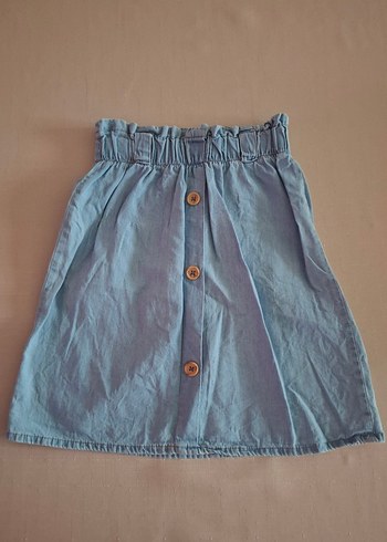 H&M Düğmeli Mavi Bohem Kız Kot Etek