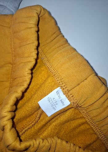 5 Yaş Beden gri Renk Gri Baskılı Sweatshirt ve Hardal Eşofman Altı