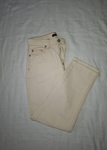 Bej Kadın Denim Pantolon