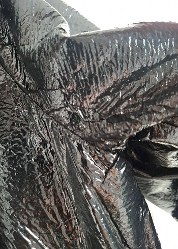 Parlak Siyah yağmurluk - Görsel 5