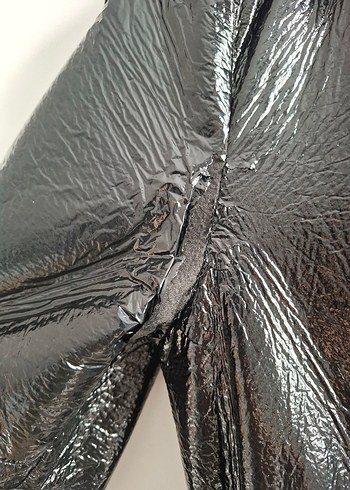 Parlak Siyah yağmurluk - Görsel 4