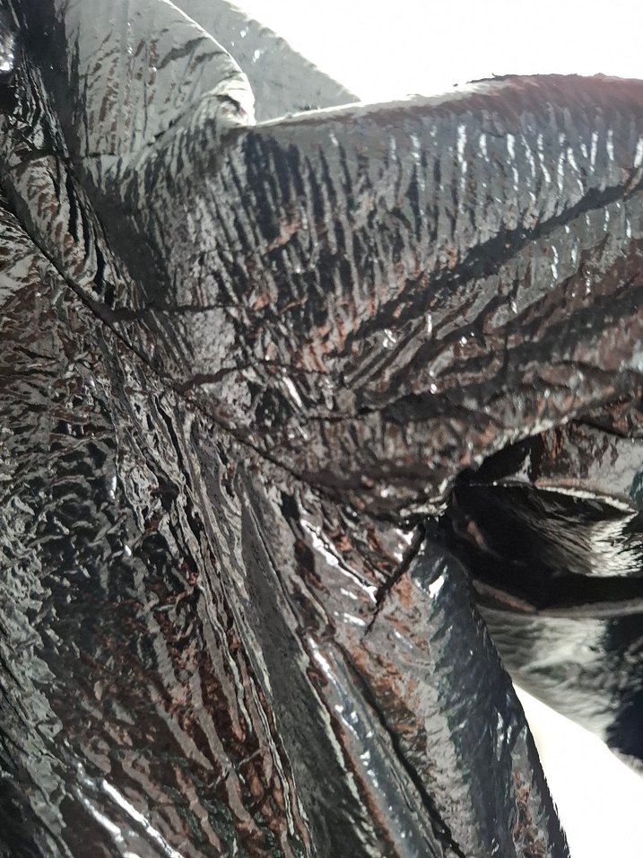 Parlak Siyah yağmurluk - Görsel 5