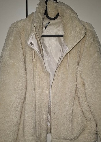 Bej peluş mont - Görsel 2