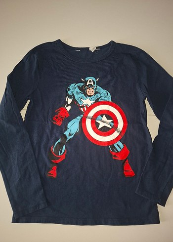 Çocuk Mavi Uzun Kollu Baskılı Tişört - Görsel 2