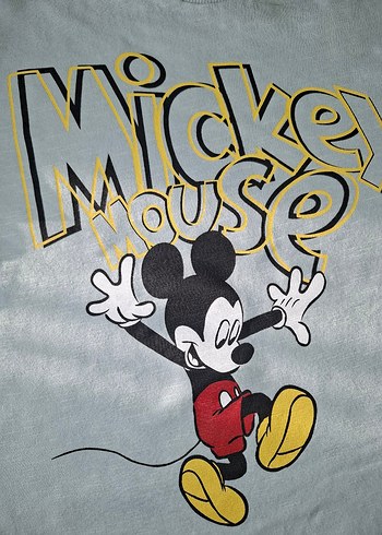 Erkek Çocuk Mickey Mouse Baskılı Gri Uzun Kollu Tişört - Görsel 4