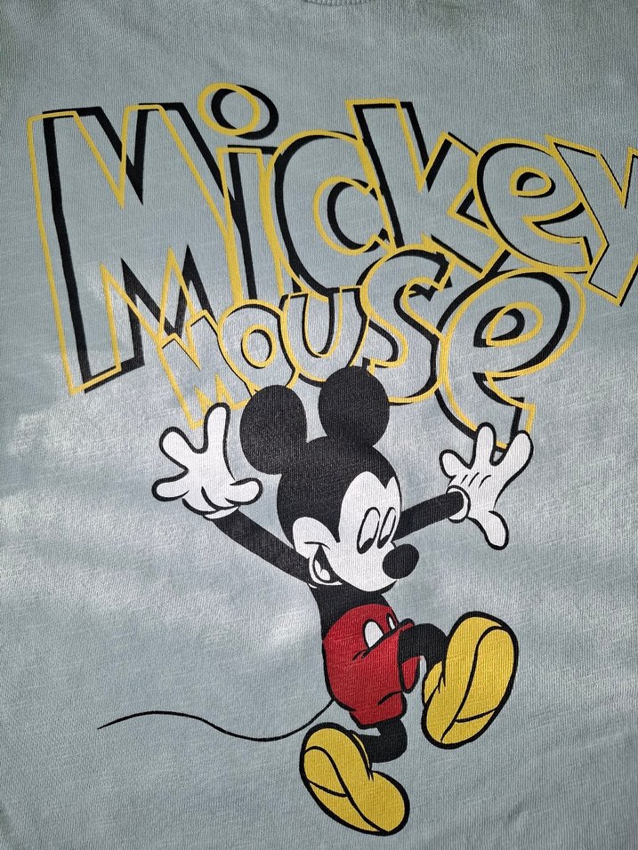 Erkek Çocuk Mickey Mouse Baskılı Gri Uzun Kollu Tişört - Görsel 4