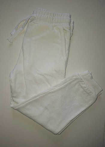 Beyaz Rahat Kesim Eşofman Altı - Görsel 2