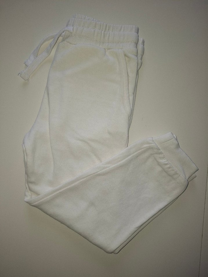 Beyaz Rahat Kesim Eşofman Altı - Görsel 2