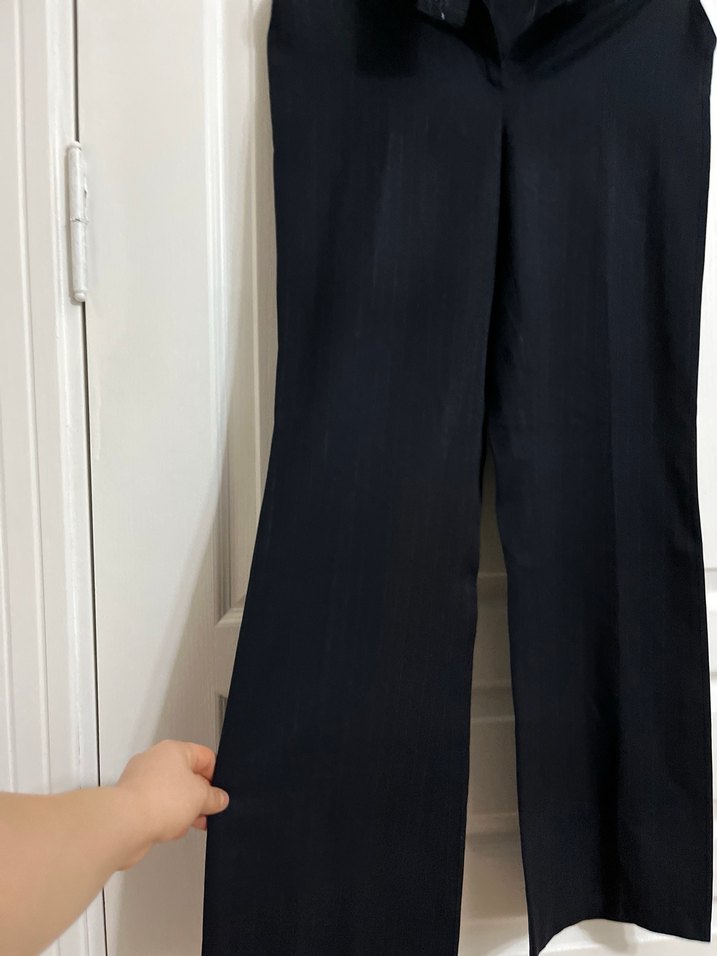 Siyah Pilili Kadın Kumaş Pantolon - Görsel 2