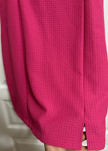 Parlak Pembe Askılı elbise - Görsel 2