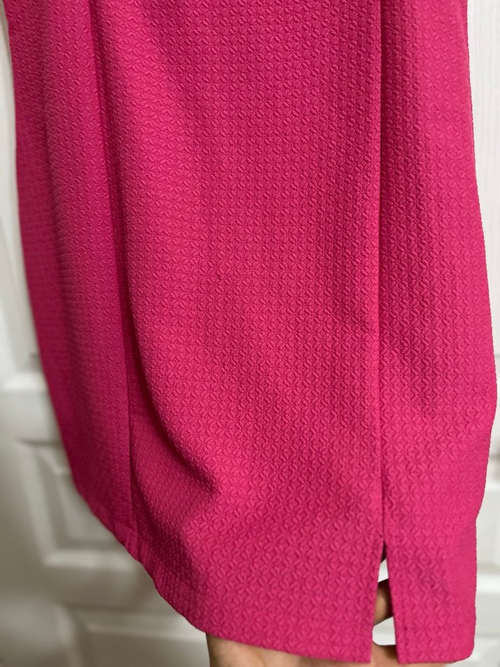 Parlak Pembe Askılı elbise - Görsel 2