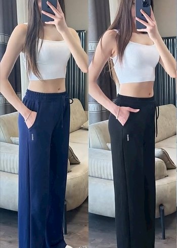 Oysho SİYAH PLAZZO PANTOLON