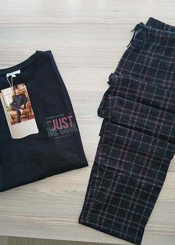 Düğmeli Siyah Erkek Pijama Takımı - Görsel 5