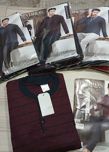 Bordo Çizgili Erkek Pijama Takımı - Görsel 7