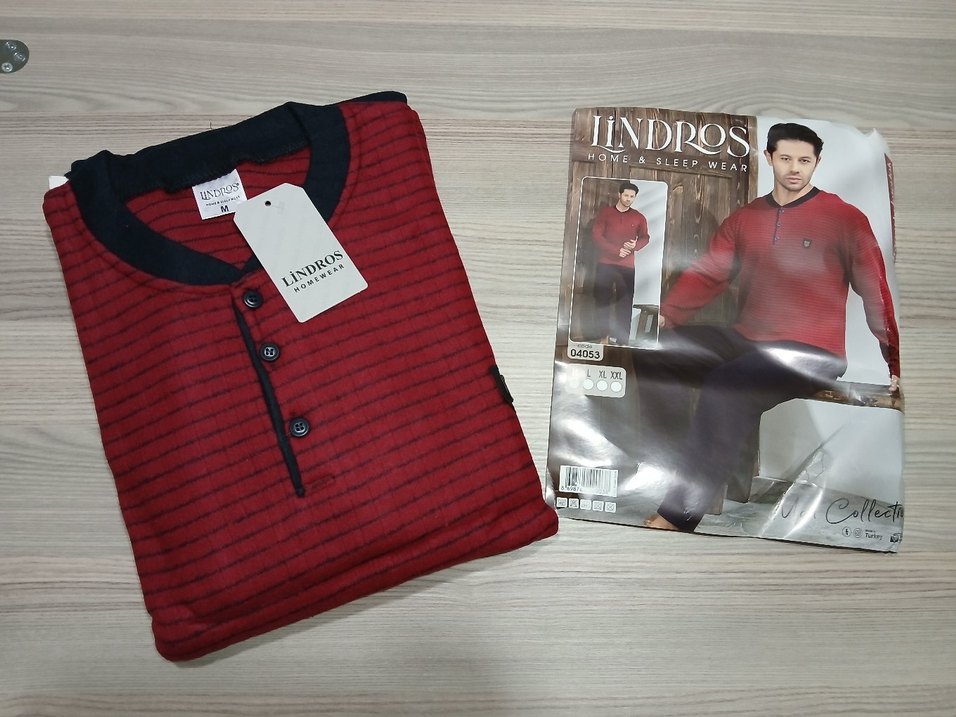 Erkek Bordo Kısa Kollu Regular Fit Pijama Takımı - Görsel 2